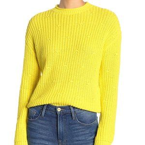 Abound Ribbed Knit Dolman Sweater Yellow Meadow NWOT